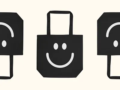 Happy Tote Bag bag emotion happy happy face illustration merch purse smile smiley face swag tote tote bag