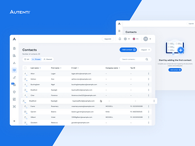 Contacts - Autenti web app app application autenti contacts design desktop document e sign e signature list ui ui design uiux ux ux design web app webdesign