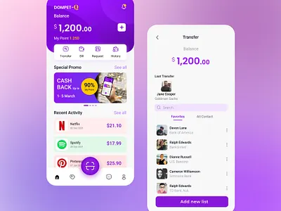 E-Wallet App app dailyui design ewallet exploration graphic design homescreen inspiration mob mobileapp ui uidesign uitrend uiuxdesign