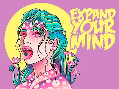 Expand Your Mind drug drugs expand goa illustration lsd mind mushroom mushrooms psychedelic trance