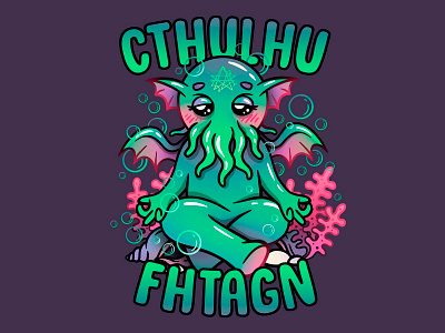 Cthulhu Fhtagn cthulhu cute fthagn illustration lovecraft occult octopus old ones