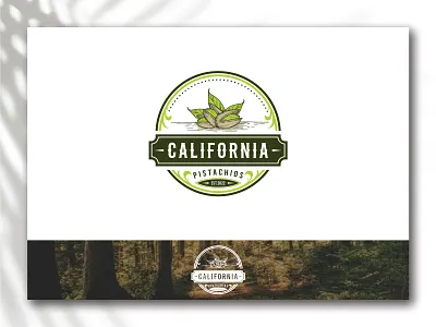 California Pistachios Logo Design classic logo designer logo emblem logo farm logo green illustration illustration logo logo logo design logo inspiration nature logo nuts logo pistachio logo unique logo vintage logo