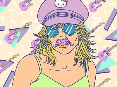 Portrait of hello kitty guitar design illustration illustration art illustration design visual visualdesign