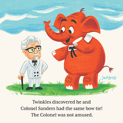 The Colonel and Twinkles book children colonel sanders elephant illustration kids