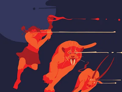 Food chain animal art digitalart drawing illustration illustrator prehistoric sabertooth vector