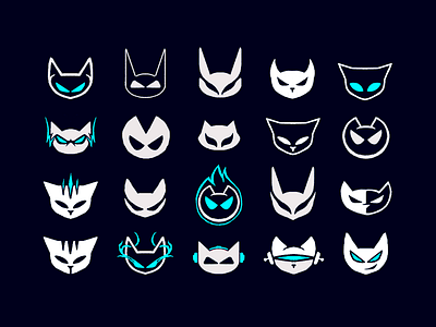 Cats draft sketches cat cats cute design face game game cat gamer icon logo logodesign logotype mascot robot robot cat sign symbol user