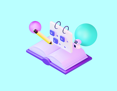 Ai ed 3d illustration 2 of 16 3d modeling 3darts 3ddesignconcepts ai art blender clean design illustration isometric 3d isometric illustration redshift ui