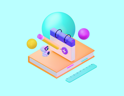 Ai ed 3d illustration 6 of 16 3d 3dartconcepts 3darts 3ddesigns 3dmodeling ai art blender clean design illustration isometric 3d isometric illustration redshift ui