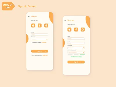 Daily UI 001 adobexd app dailyui001 ducklingcolour login montserrat signup typography ui ux