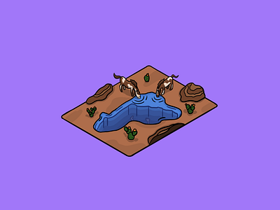 jacob's well 3d 90s cartoon cactus desert drinking horses illustration jacob jacobs well lot plot stallions texas well west wild wild west