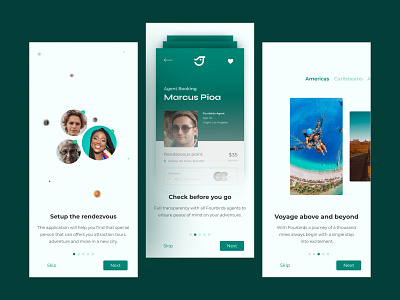 Onboarding for Fourbirds Travel App figma onboarding travel ui