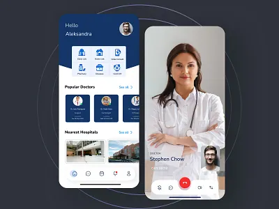 Medical Service App app branding chat comment design doctor flat illustration logo medical minimal paradigm ui videocall web