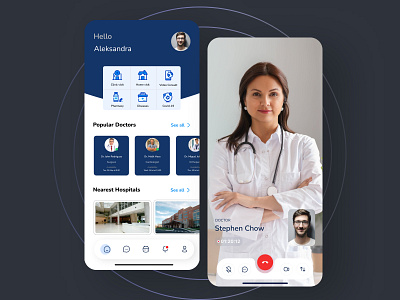 Medical Service App app branding chat comment design doctor flat illustration logo medical minimal paradigm ui videocall web