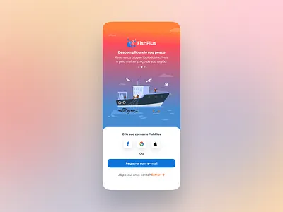 Fishing App app clean colorful design fish fishing login screen ui ux