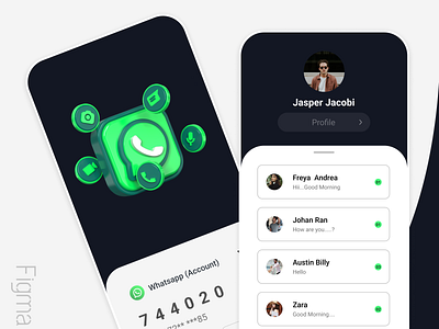 Whatsapp_UI_Design app appliaction design design figma figma design typography ui ui design uiux whatsapp whatsapp ui design