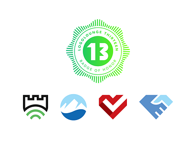 LogoLounge Book 13 award book brand branding check mark design diamond fortress geometric handshake heart identity logo logo lounge logolounge mountain shield signal wave wi fi