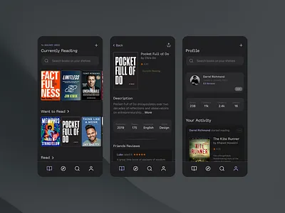 Goodreads - Redesign (Dark Mode) app appdesign art brand branding daily darkmode design goodreads graphicdesign icon iconset interface ios iphone mobile ui uikit ux