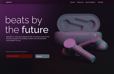Landing page for sound accessory company 3d app branding design illustration logo product ui ux web