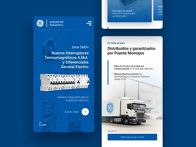 GE Industrial Solutions blue design ui ux website xd design