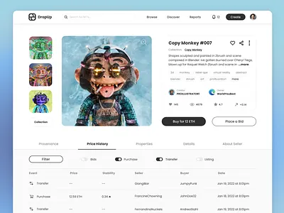 NFT marketplace purchase page marketplace nft uxui