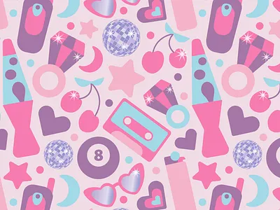 Y2K Pattern 2000s cherbear creative disco ball flip phone lava lamp pattern pink retro retro futurism ring pop vsco y2k