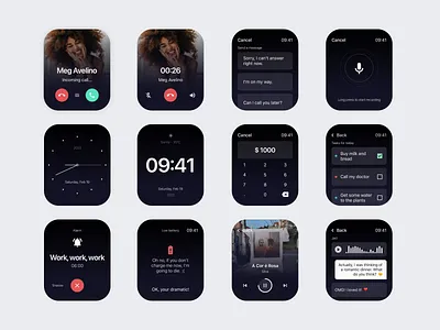 Watch explorations alarm call case study design interface message smartwatch ui ui design ux ux design watch watchos wearable wearables