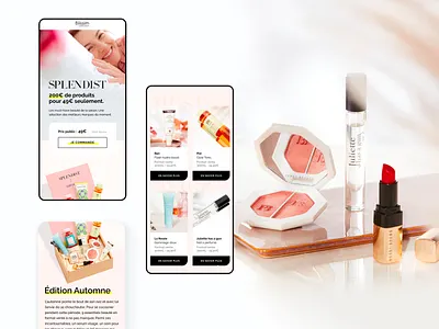 Landing Page Splendist Beauty beauty box branding cosmetic design eshop figma landing page limited edition lipstick make up photo photo shoot splendist ui ux