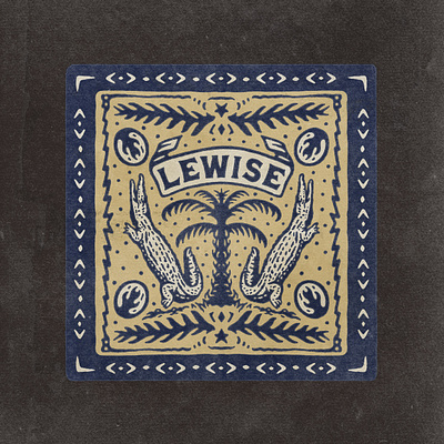 Lewise Bandanna Design angonmangsa badges bandana bandanna branding crocodile design dribbbleinvitations dribbbleshots fashion graphic graphicdesign hand drawn illustration layout logo outdoor streetwear vector vintage