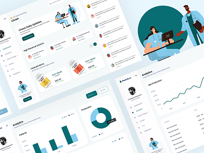 Medical Admin & Hospital Dashboard admin clean crm dashboard design doctor hospital illustration medicine minimal patient telemedicine ui