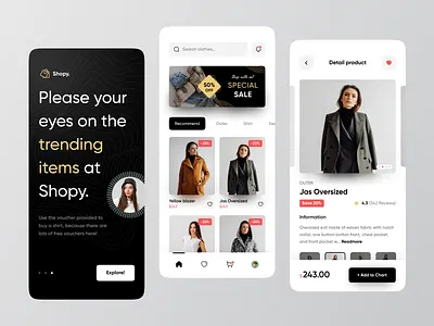 Shopy - Mobile e-commerce 👜 app banner clean clothes e commerce ecommerce home screen market market place marketplace mobile mobile app online shop shop shopify shopping splash splash screen store ui