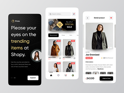 Shopy - Mobile e-commerce 👜 app banner clean clothes e commerce ecommerce home screen market market place marketplace mobile mobile app online shop shop shopify shopping splash splash screen store ui