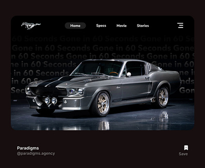 1971 Ford "Eleanor" Mustang car cars design ui uiux ux web design website design