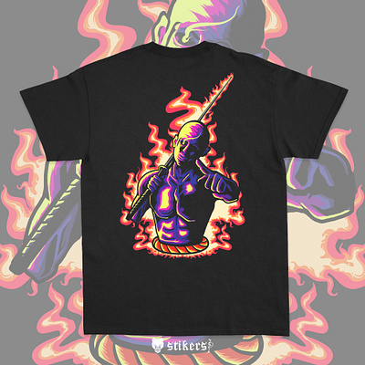 Samurai Katana Man Fire logo