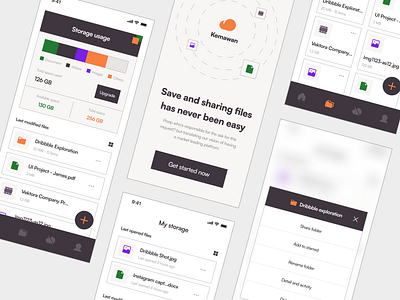 Kemawan - Cloud Storage Mobile App 2022 design trend cloud app cloud database cloud storage data manager database download drive dropbox file file management file manager folder google drive mobile app old school online storage ui design uiuxdesign upload