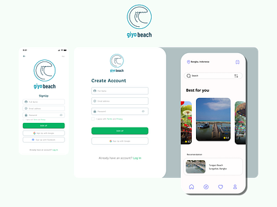 giyo beach app beach design giyo icon logo ui ux