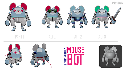 Mouse Bot 3d cartoon cell shading concept art npr