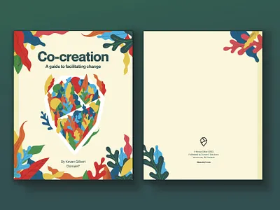 Co-creation book | cover & back cover book cover book design design editorial layout flat illustration illustration layout design modern print print design typography