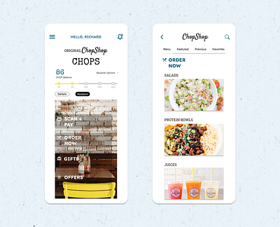 CHOPSHOP - REDESIGN APP chopshop food healthy nutrious organic restraunt salads