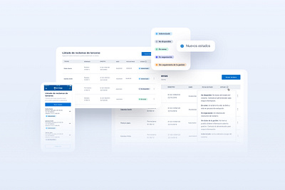 Listados y estados para la gestión de reclamos de terceros design list ui uiux ux web