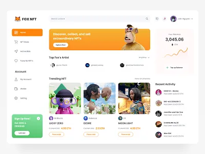 NFT Marketplace Dashboard dashboard design nft dashboard nft marketplace dashboard ui design uiux