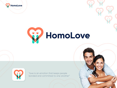 Human Love (HomoLove) Logo Design affection brandidentity branding businesslogo connection creative creativelogo date dating datingapp design designer dribble graphic design grkhan0905 heart logo logodesign love portfolio