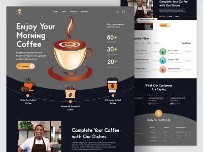 Coffee Shop Website agency cafe cappucino chocolate coffee coffee bean coffee cup coffee logo coffee shop coffee shop logo coffee shop web coffee shop website coffeeshop cold brew coffee creativepeoples landign page store trending web design webdesign