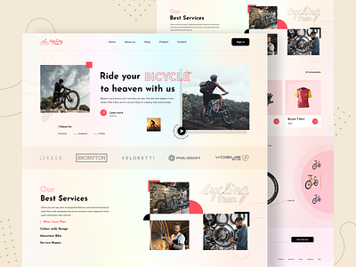 Bicycle Shop Landing Page Design bicycle bicycle landingpage bike store bike website cycling design ecommerce website home page landing page online store onlineshop products shop store ui uidesign uiuxdesign web ui website website design