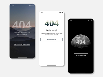 Error Page app design application dailyui design figma ui ux