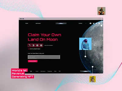 Moonverse — NFT Landing Page animation artistic branding creative design elementor figma landing page nft ui ux web design website wordpress