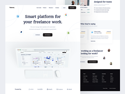 Talenta - Landing Page clean design designer fiverr hiring job job finder landing page landingpage talent ui uidesign upwork ux uxdesign web web app web design website