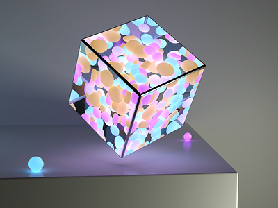 Abstract Cube 3d 3dart 3drender abstract art c4d cinema4d colorful composition illustration neon octane render