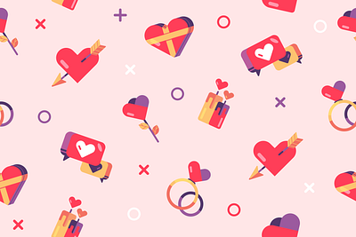 Valentine Pattern design icon illustration love red valentine vector