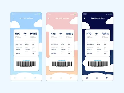App Concept for Airline Tickets airline app design branding design mobile design tickets ui web design