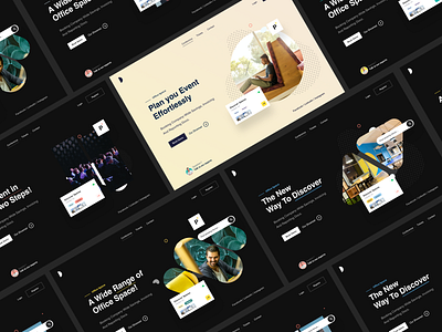 Dark Web UI card ui clean design feature header hero housing landing page menu product design property space typography ui ui ux user experience ux website website layout